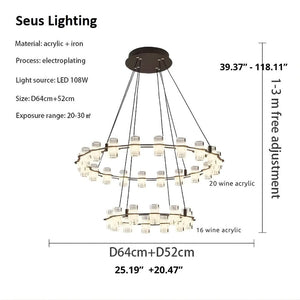 Misty 2-Layer Ring Modern Retro Chandelier  Seus Lighting