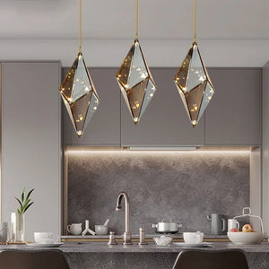 Modern Angular Diamond Style LED Pendant Light  Seus Lighting