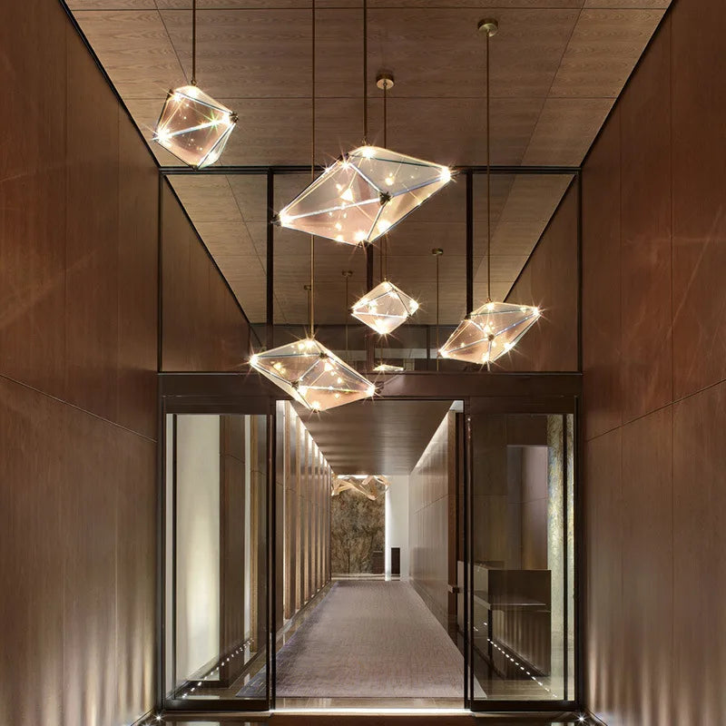 Modern Angular Diamond Style LED Pendant Light  Seus Lighting