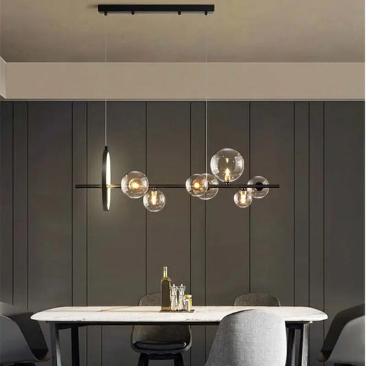 Modern Black Glass Chandelier