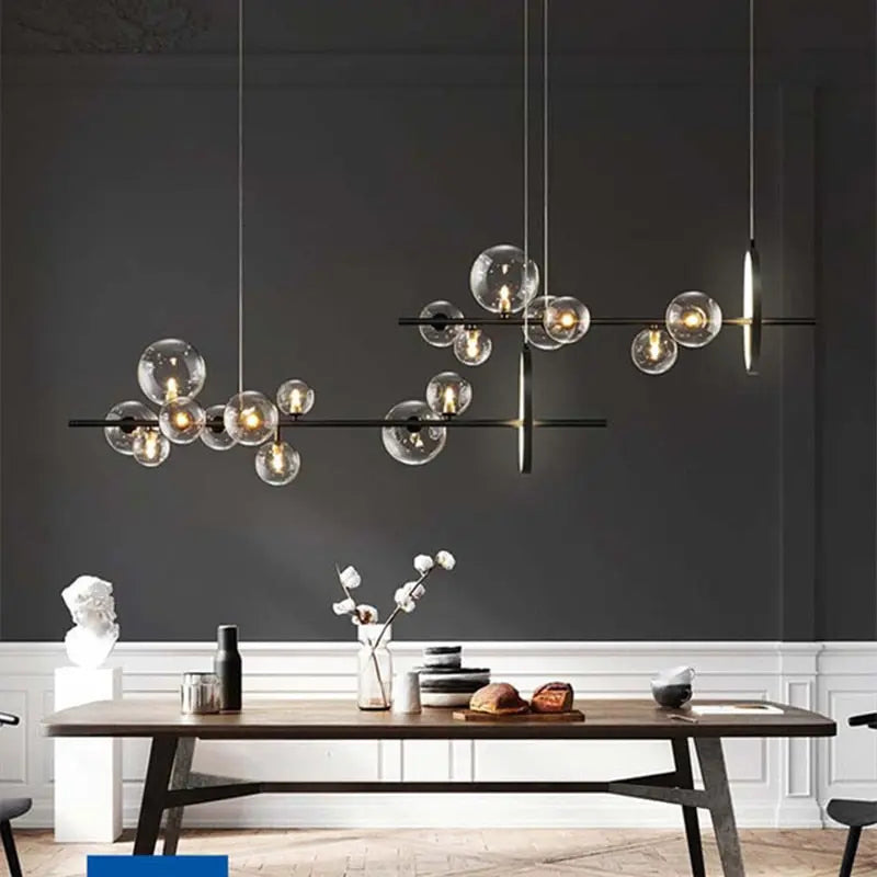 Modern Black Glass Chandelier Seus Lighting