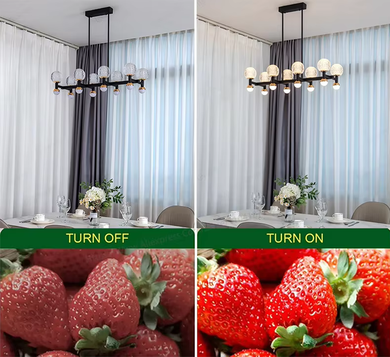 Modern Black Linear Dining Room Chandelier 12/16 Lights  Seus Lighting