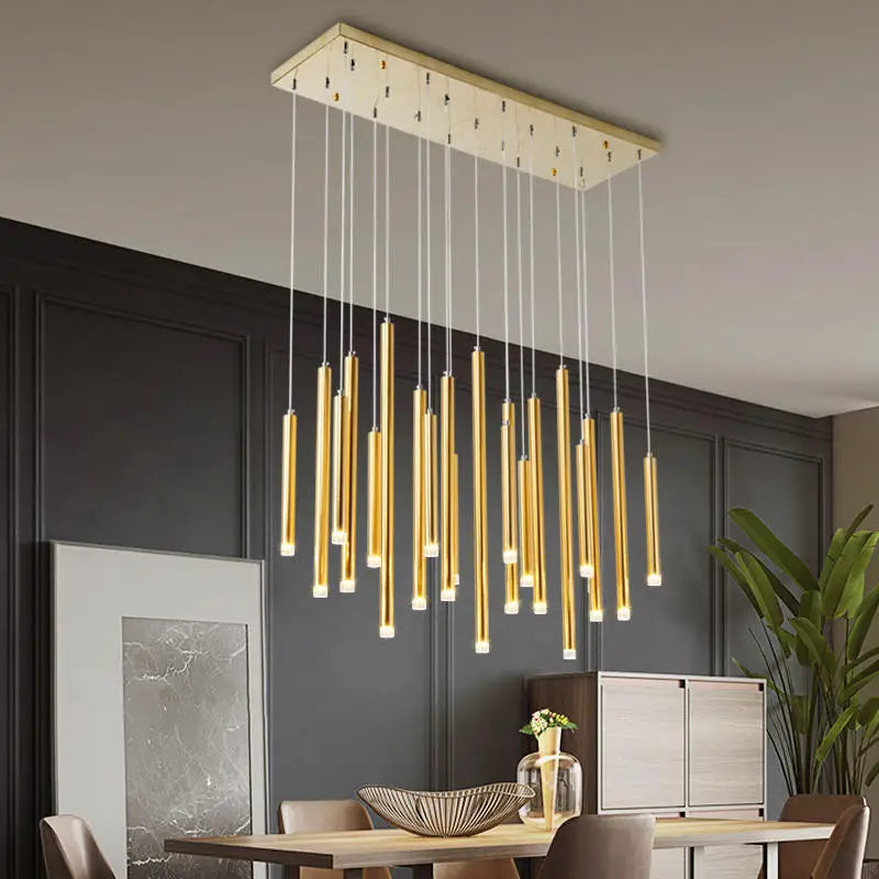 Modern Black and Gold Ceiling Fixture with multiple individual lights