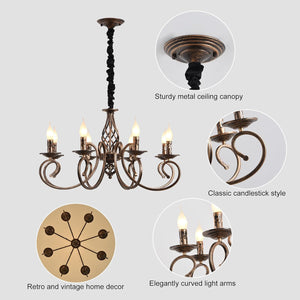 Modern Bronze Rustic Chandeliers 6/8 Heads  Seus Lighting
