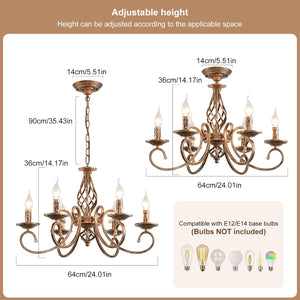 Modern Bronze Rustic Chandeliers 6/8 Heads  Seus Lighting