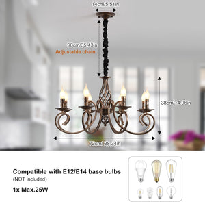 Modern Bronze Rustic Chandeliers 6/8 Heads  Seus Lighting