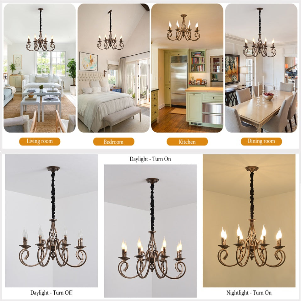 Modern Bronze Rustic Chandeliers 6/8 Heads  Seus Lighting