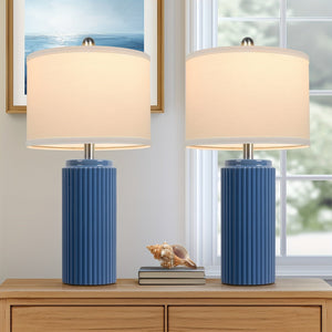 Modern Ceramic Table Lamp Blue Seus Lighting