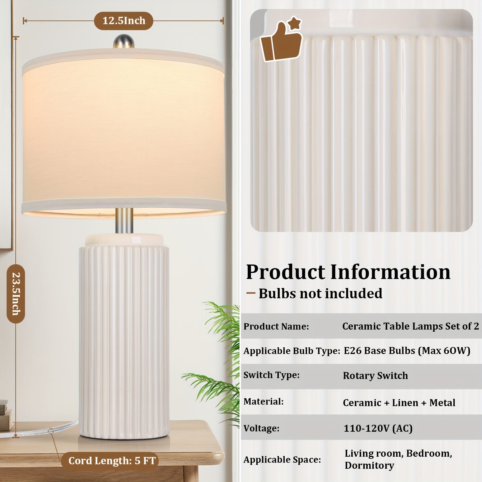 Modern Ceramic Table Lamp  Seus Lighting