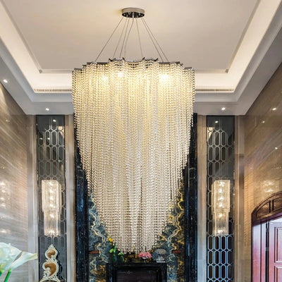 Modern Crystal Beaded Chandelier for a staircase and foyer