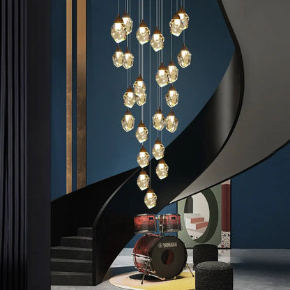 Modern Crystal Chandelier for High Ceiling Living Room Seus Lighting