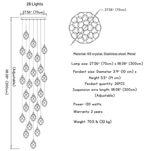Modern Crystal Chandelier for High Ceiling Living Room  Seus Lighting