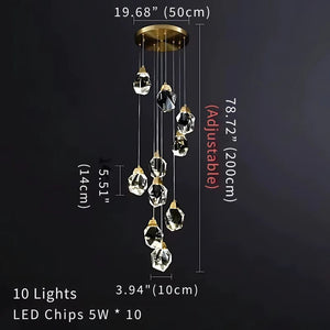 Modern Crystal Chandelier for High Ceiling Living Room  Seus Lighting