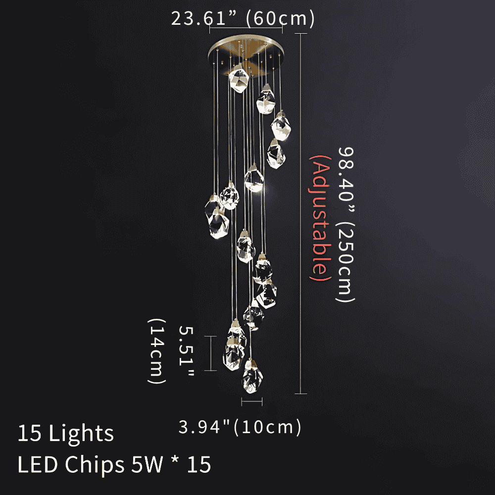 Modern Crystal Chandelier for High Ceiling Living Room  Seus Lighting