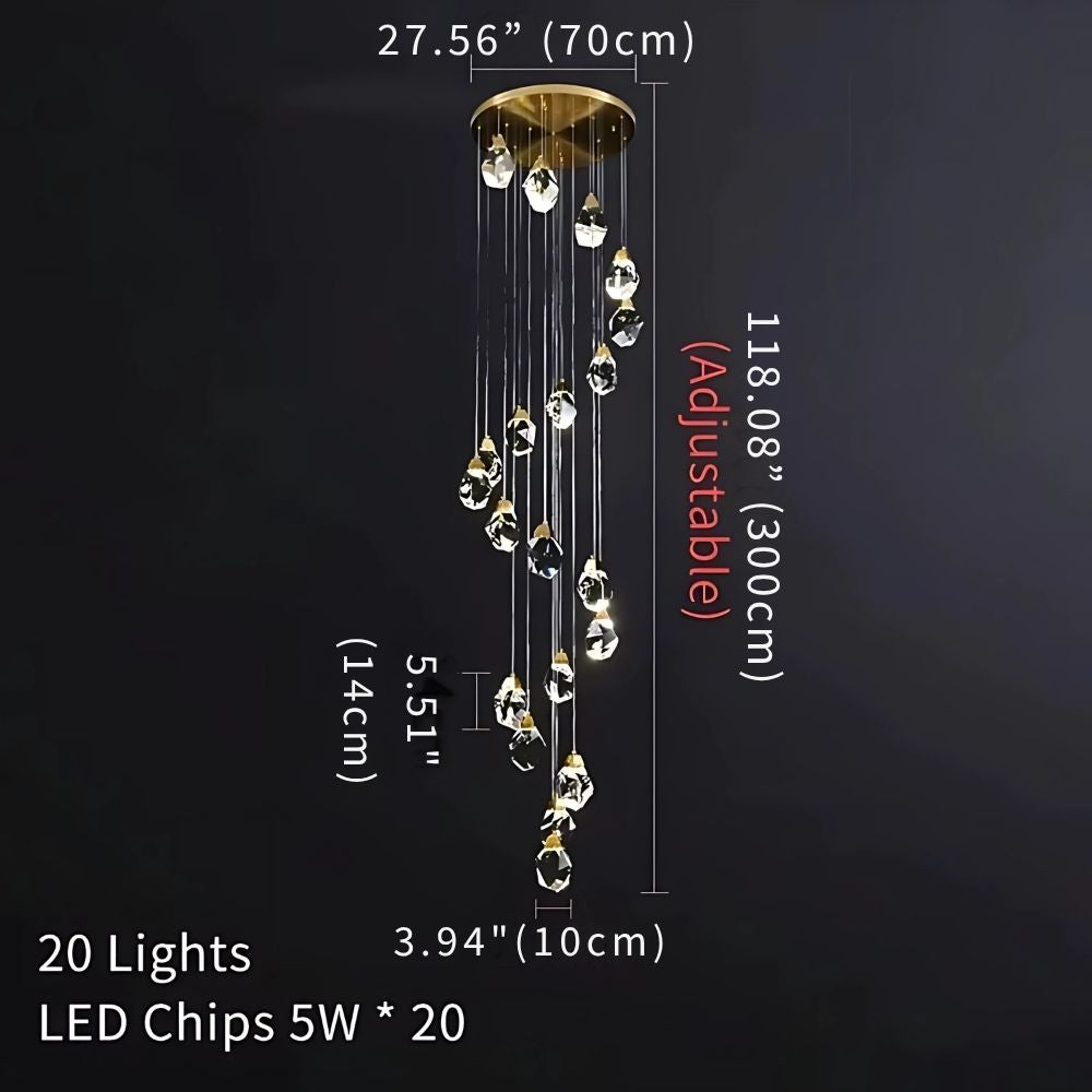 Modern Crystal Chandelier for High Ceiling Living Room  Seus Lighting