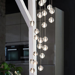 Modern Crystal Glass Bubble Chandelier for Foyer  Seus Lighting