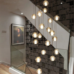 Modern Crystal Glass Bubble Chandelier for Foyer  Seus Lighting