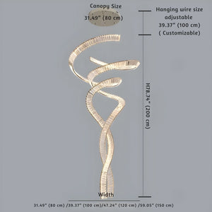 Modern Crystal Light Fixture for Staircase & Foyer & High Ceiling  Seus Lighting