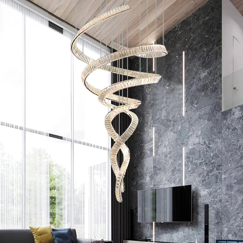 Modern Crystal Light Fixture for Staircase&Foyer&Hig Ceiling  Seus Lighting