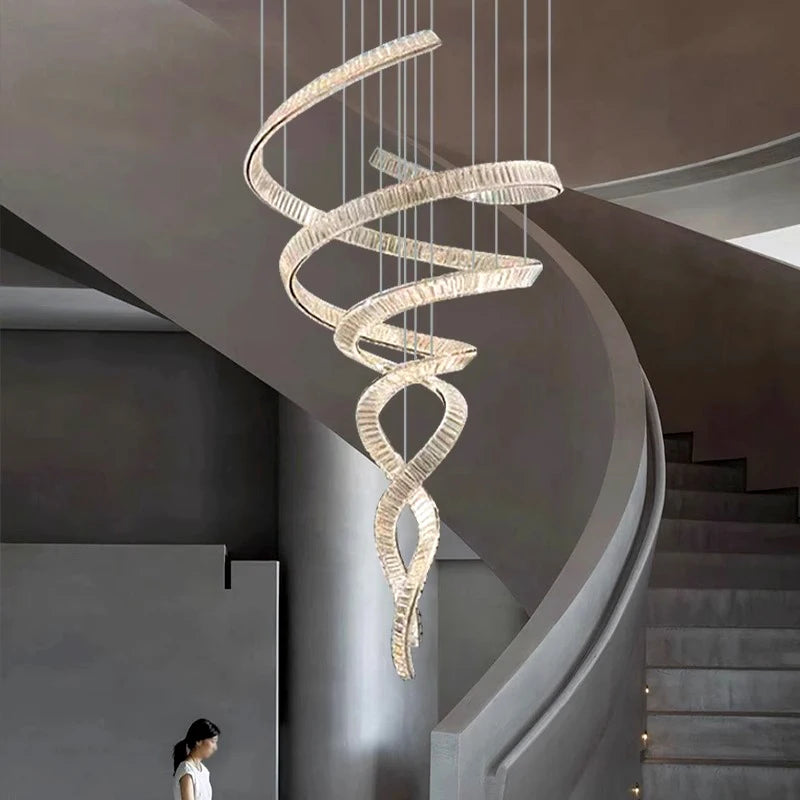 Modern Crystal Light Fixture for Staircase&Foyer&Hig Ceiling  Seus Lighting