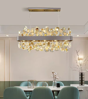 Modern Crystal chandelier for Dining Room - Gold/Black  Seus Lighting