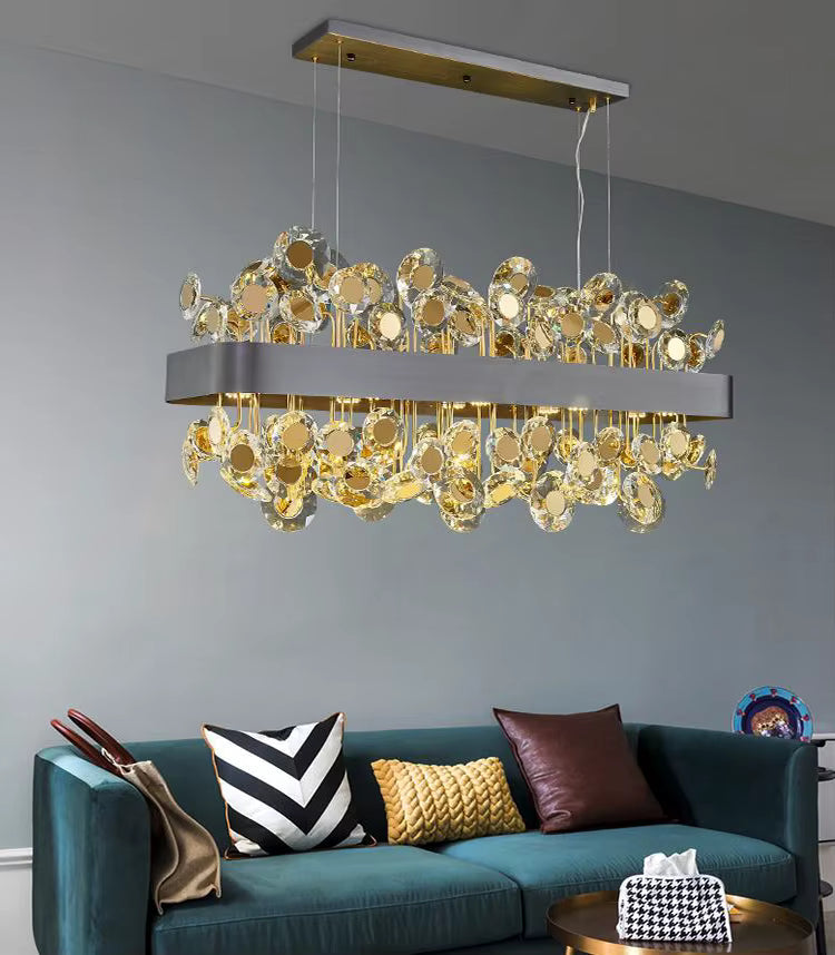 Modern Crystal chandelier for Dining Room - Gold/Black  Seus Lighting