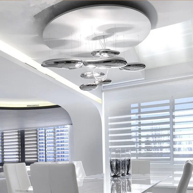 Modern Droplet Ceiling Light in room setting