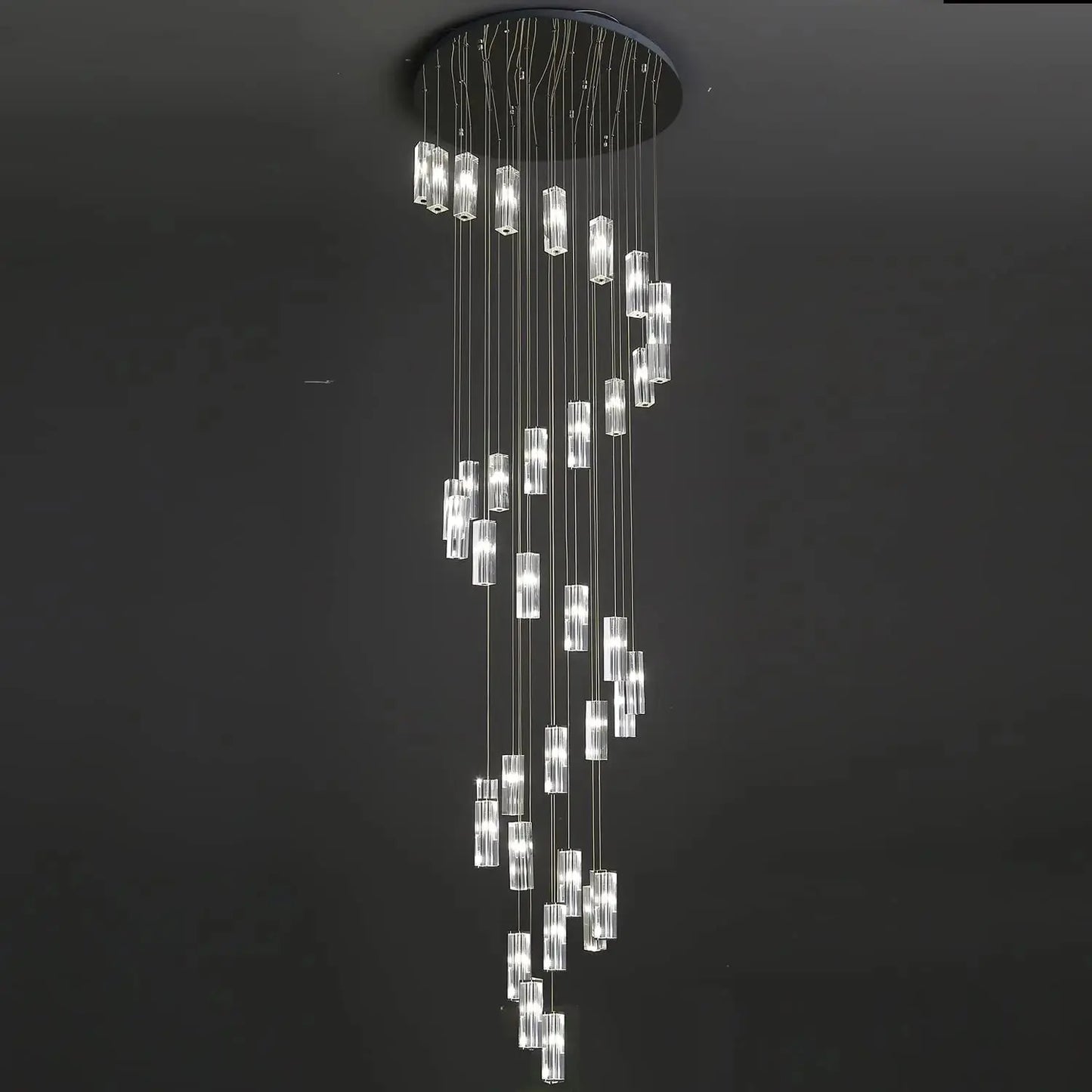 Modern Geometric Staircase Chandelier with Dimming  Seus Lighting