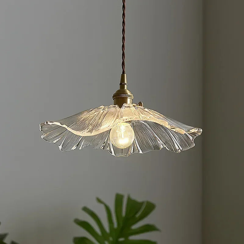 Modern Glass Flower Pendant Lights dining view