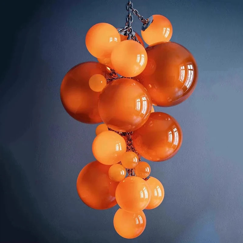 Modern Large Glass Bubble Chandelier