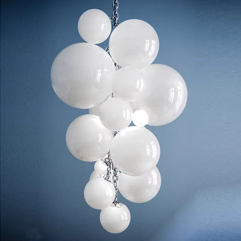Modern Large Glass Bubble Chandelier  Seus Lighting