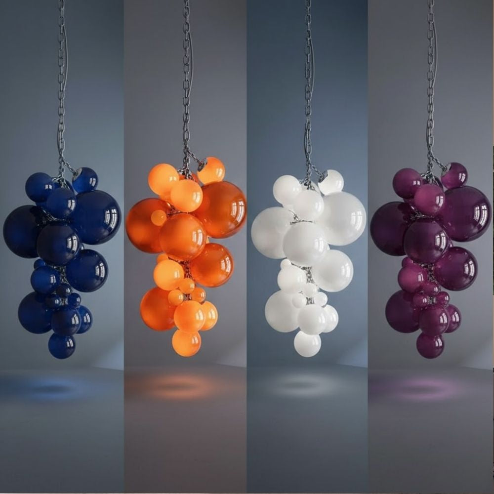 Modern Large Glass Bubble Chandelier  Seus Lighting