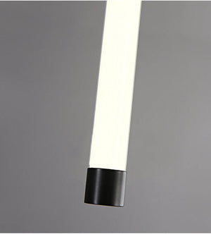 Modern Long Chandelier For Staircase Black/Gold/Silver  Seus Lighting