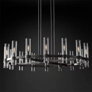 Modern Metal Chandelier Gold & Black & Chrome  Seus Lighting