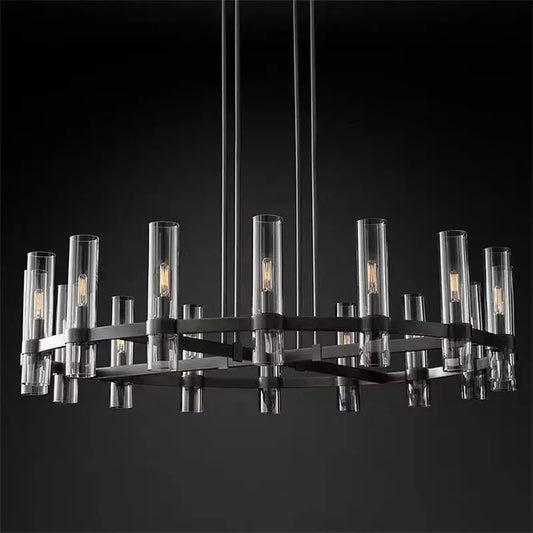 Modern Metal Chandelier Gold & Black & Chrome  Seus Lighting