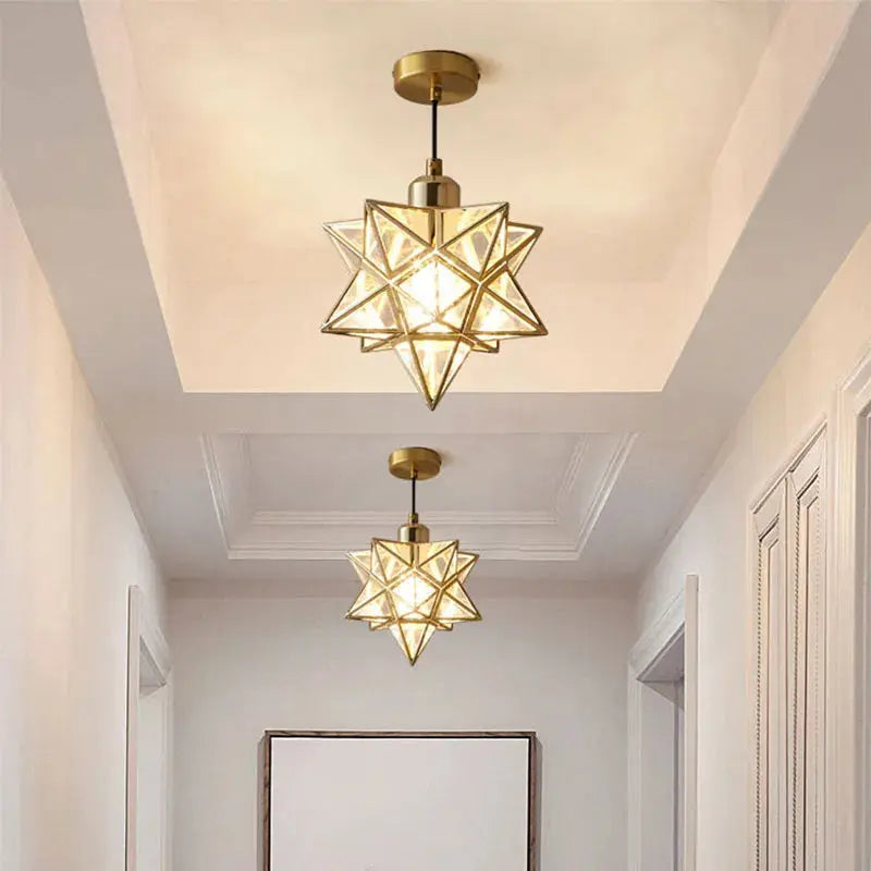 Modern Moravian Star Chandelier Black Transparent