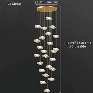 Modern Mushroom Lotus Leaf Led Chandelier  Seus Lighting