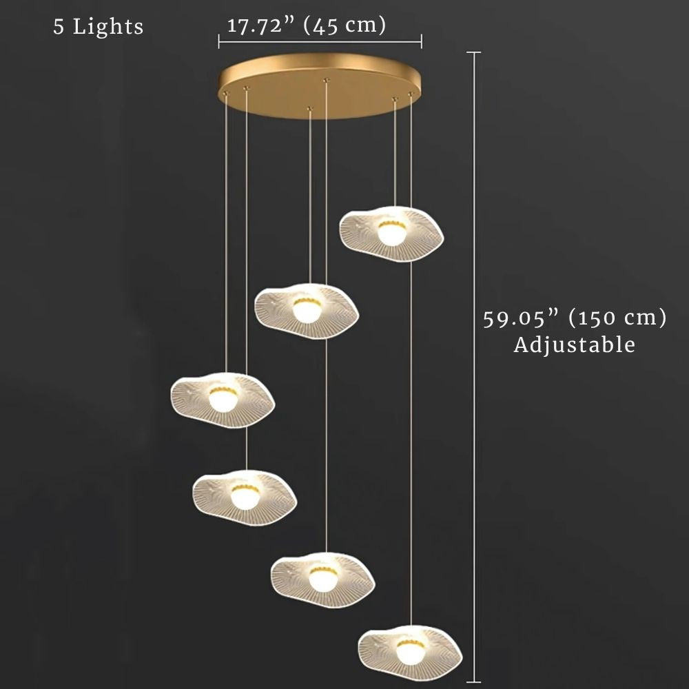Modern Mushroom Lotus Leaf Led Chandelier  Seus Lighting