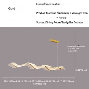 Modern Ocean Wave Pendant Chandelier for Kitchen  Seus Lighting