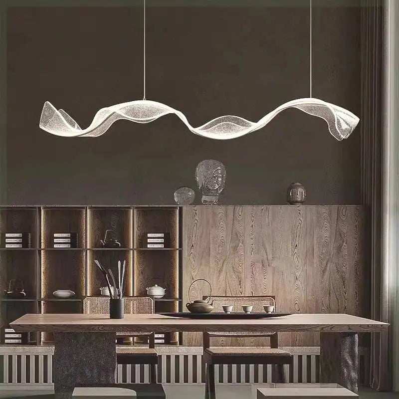 Modern Ocean Wave Pendant Chandelier kitchen view