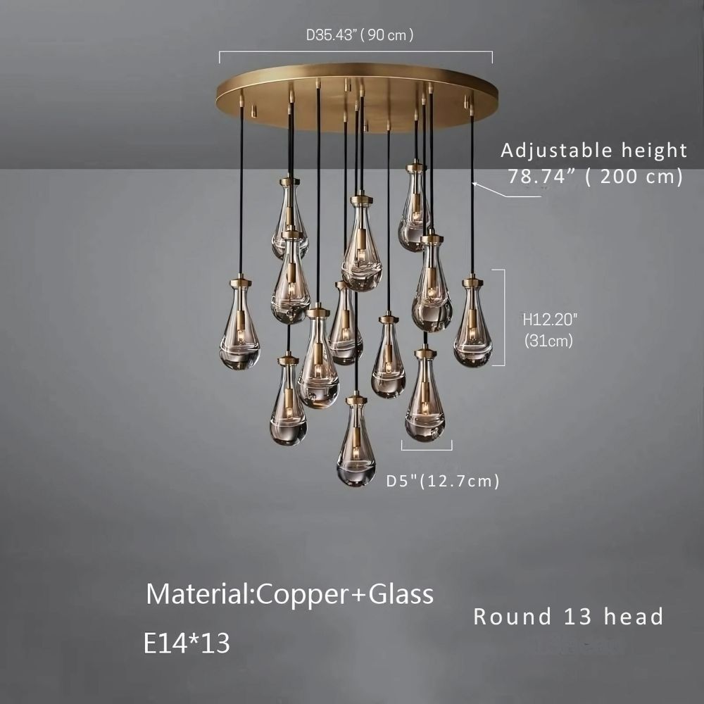 Modern Raindrop Chandelier for Foyer & Staircase  Seus Lighting