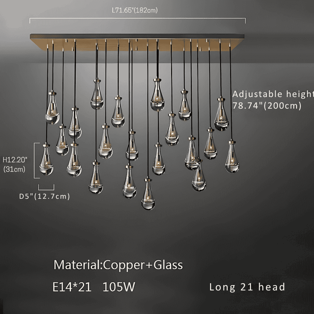 Modern Raindrop Chandelier for Foyer & Staircase  Seus Lighting