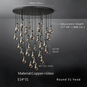 Modern Raindrop Chandelier for Foyer & Staircase  Seus Lighting