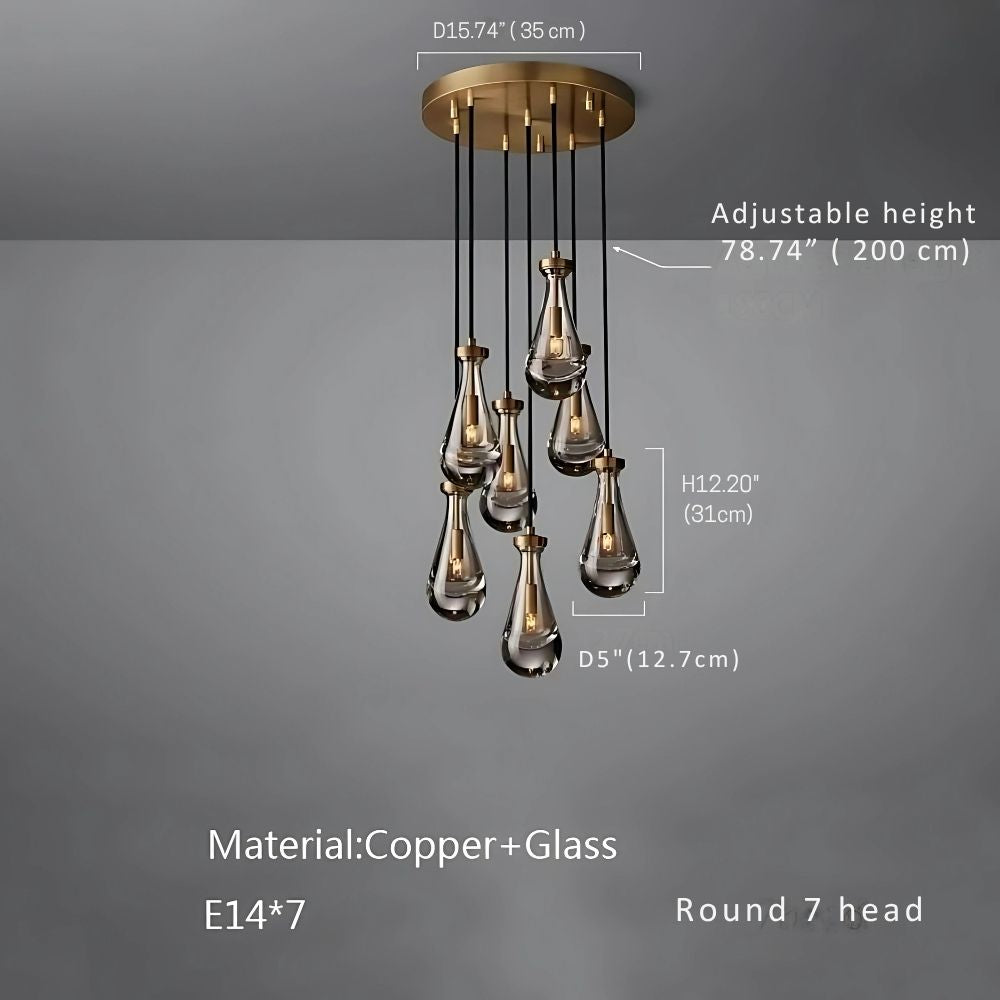 Modern Raindrop Chandelier for Foyer & Staircase  Seus Lighting