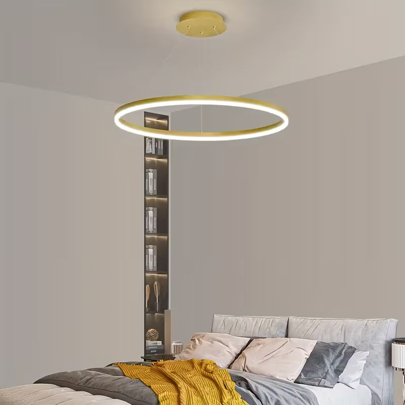 Modern Ring Pendant Light Black/Gold/Brown Gold / 35.08” (80cm) Seus Lighting