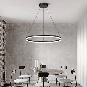 Modern Ring Pendant Light Black/Gold/Brown  Seus Lighting