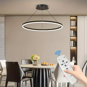 Modern Ring Pendant Light Black/Gold/Brown  Seus Lighting