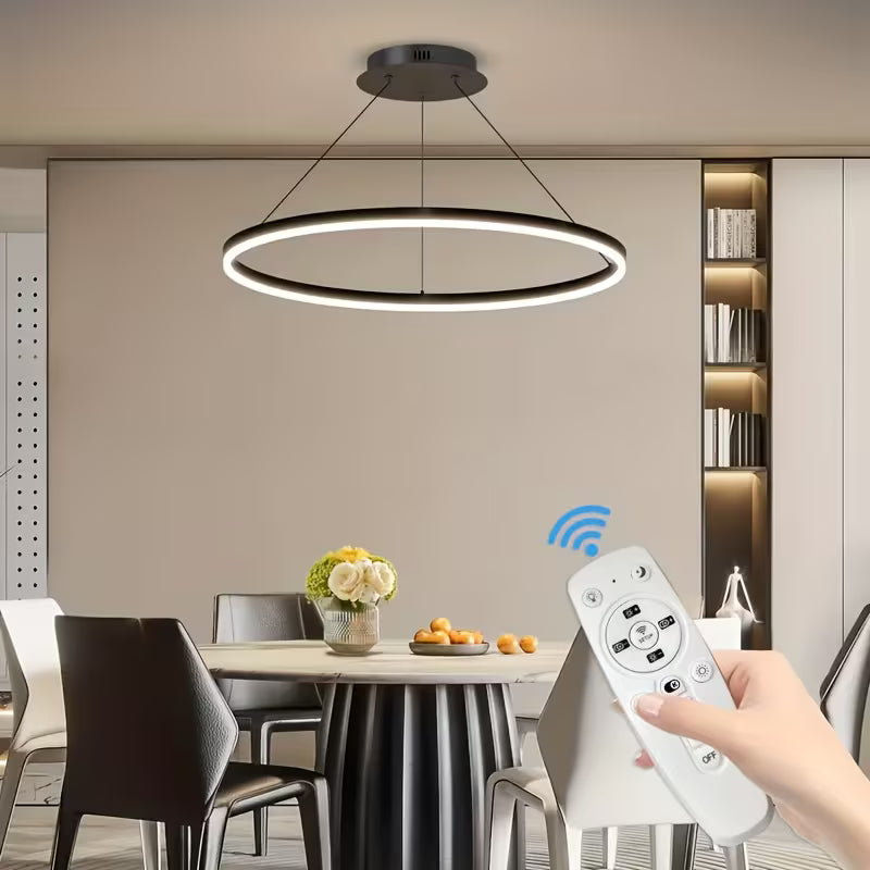 Modern Ring Pendant Light Black/Gold/Brown  Seus Lighting