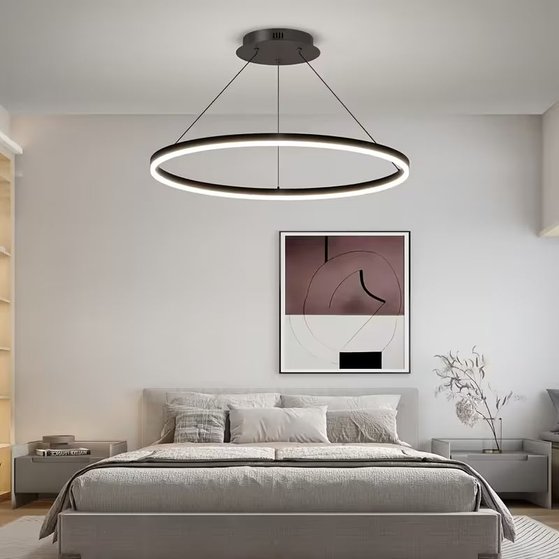 Modern Ring Pendant Light Black/Gold/Brown  Seus Lighting