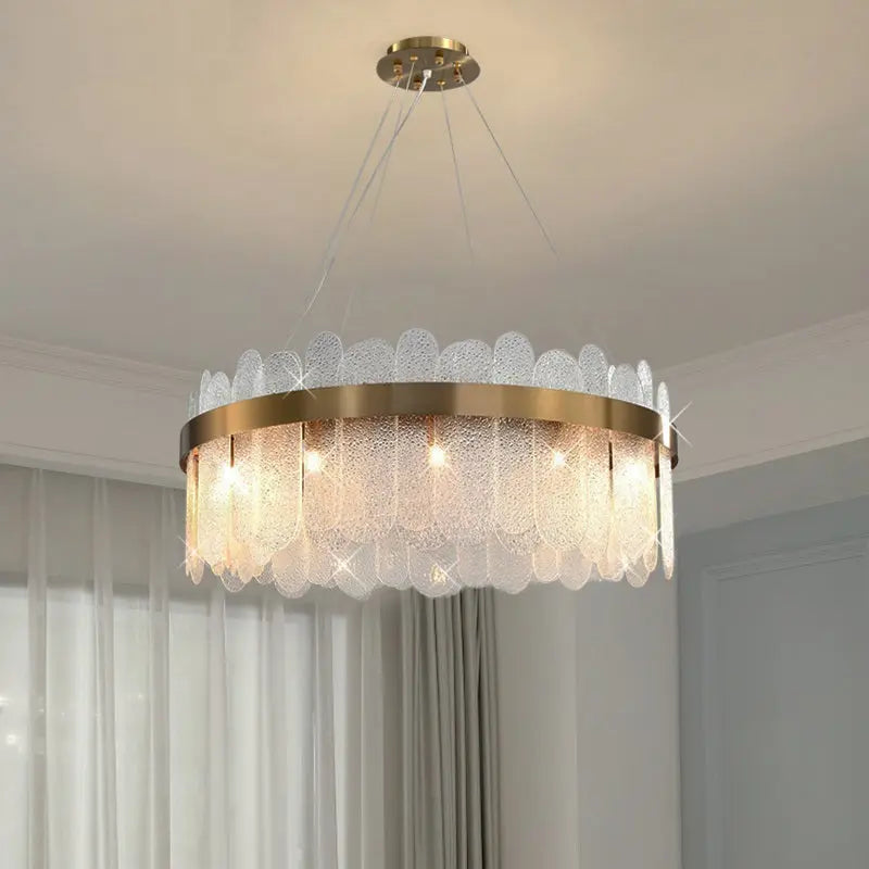 Modern Rock Crystal Chandelier Close-up